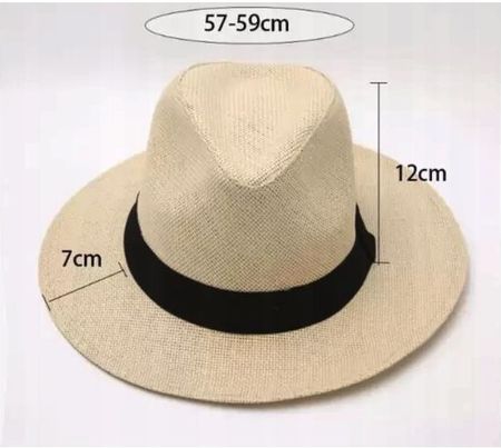 KAPELUSZ SŁOMIANY SŁOMKOWY PLECIONY FEDORA BRĄZOWY - zdjęcie 2
