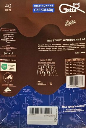 Gatta & Wedel Tights 02 Rajstopy 40 DEN 5-XL / WhiteChoco - zdjęcie 3