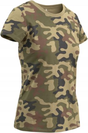 DAMSKA KOSZULKA BAWEŁNIANA T-SHIRT SLIM BAWEŁNA ORGANICZNA PL WOODLAND XL - zdjęcie 3