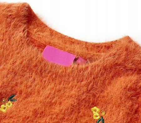 Sweter dziecięcy z dzianiny, palony pomarańcz, 128 - zdjęcie 4