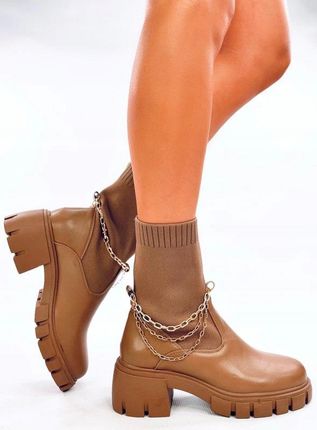 Botki skarpetkowe MONA KHAKI 40 - zdjęcie 2