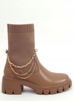 Botki skarpetkowe MONA KHAKI 40 - zdjęcie 4