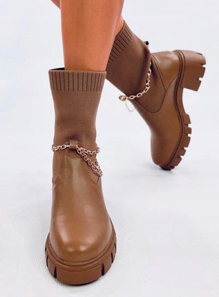 Botki skarpetkowe MONA KHAKI 41 - zdjęcie 2