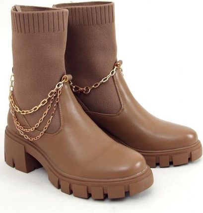 Botki skarpetkowe MONA KHAKI 39 - zdjęcie 2