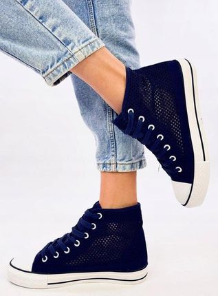 Ażurowe trampki za kostkę MOUSSE NAVY 39 - zdjęcie 3