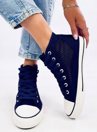Ażurowe trampki za kostkę MOUSSE NAVY 39 - zdjęcie 2