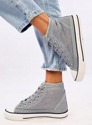 Ażurowe trampki za kostkę MOUSSE GREY 39 - zdjęcie 2