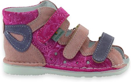 Dziewczęce buty profilaktyczne Danielki T126/T136 Różowe Brokatowe - zdjęcie 2