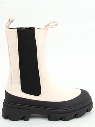 Botki sztyblety wysokie TELMA BEIGE 40 - zdjęcie 3