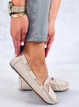 Mokasyny damskie klasyczne KAMILA BEIGE 38 - zdjęcie 4