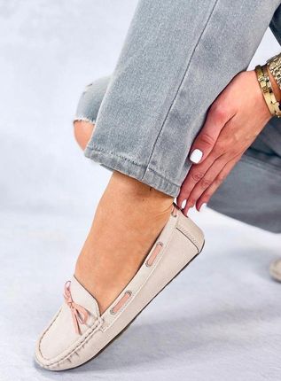 Mokasyny damskie klasyczne KAMILA BEIGE 38 - zdjęcie 2