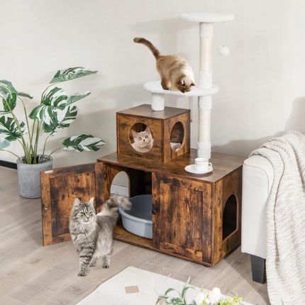 Domek Legowisko Drapak dla kota 132 cm 1761784599 - zdjęcie 4