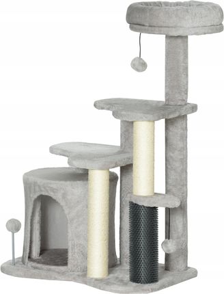 Drapak dla kota 87 cm z budką do 5 kg Jasnoszary 1774811396 - zdjęcie 4