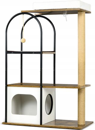 Drapak dla kota 118,5 cm z budką legowiskiem brązowy 1771213595 - zdjęcie 2