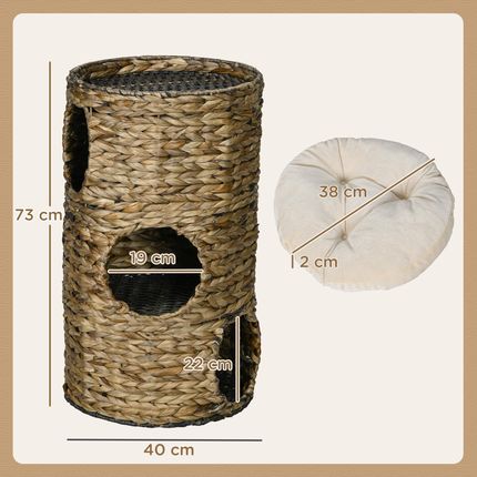 Drapak dla kota wysokość 73 cm 3 poziomy z poduszką 1771202563 - zdjęcie 3
