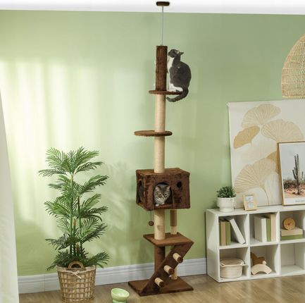 Drapak dla kotów wys. 225-265 cm z budką stabilny 1770661449 - zdjęcie 2