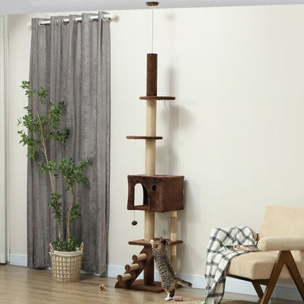 Drapak dla kotów wys. 225-265 cm z budką stabilny 1770661449 - zdjęcie 4