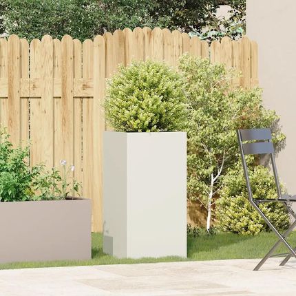 vidaXL Donica Biała 40X40X80 cm Stal Walcowana Na Zimno 860704 - zdjęcie 2