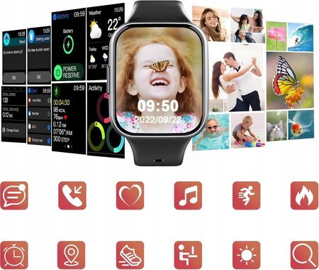 Smartwatch Zegarek Sportowy Czarny Czujnik Tętna Pulsometr Bluetooth Black - zdjęcie 6