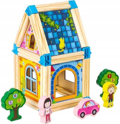 Web-Market Klocki Drewniane Edukacyjne Dla Dzieci Domek 6W1 128el. Mma429 - zdjęcie 2