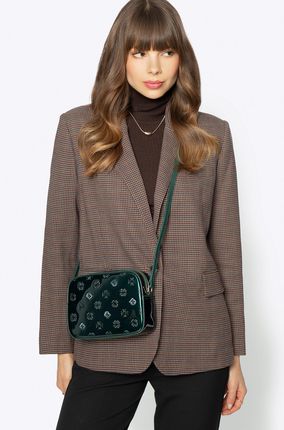 Damska crossbody ze skóry lakierowanej ciemny zielony - zdjęcie 2