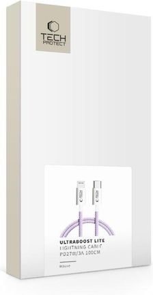 Tech-Protect Ultraboost Lite Lightning Kabel Pd27W/3A 100cm Mauve - zdjęcie 5