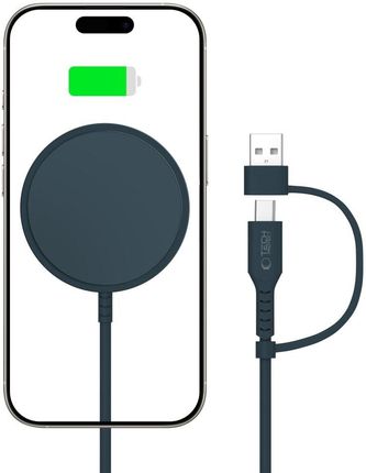 Tech-Protect Qi15W-A44 Magnetic Magsafe Wireless Charger Navy Blue - zdjęcie 2