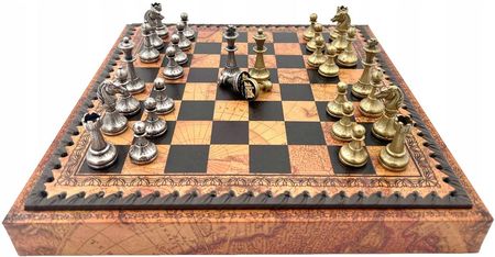 1A Games Italian Set Chess Pieces Mignon Flowery + Board Leatherette Globe Map28 - zdjęcie 2