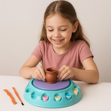 Sambro Koło Garncarskie Dla Dzieci Zestaw do tworzenia ceramiki z kołem garncarskim + Akcesoria Pottery Wheel - zdjęcie 2