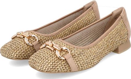 Plecione baleriny damskie - CAPRICE 9-22503-42 BEŻOWE - zdjęcie 3