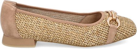 Plecione baleriny damskie - CAPRICE 9-22503-42 BEŻOWE - zdjęcie 6