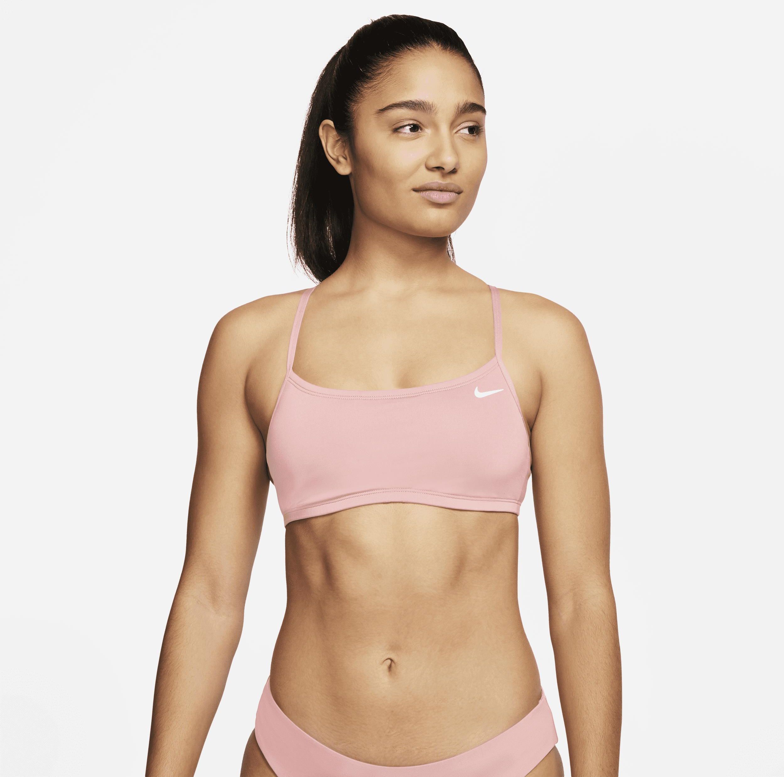 Damska góra od bikini o kroju bokserki Nike Essential Różowy Ceny i