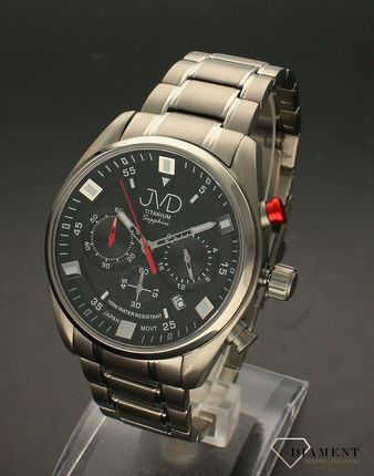Zegarek męski JVD tytanowy na bransolecie Chronograf JE2005.1 - zdjęcie 4