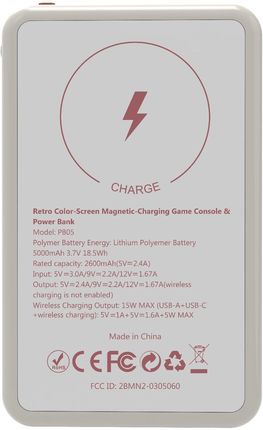 Gamjia Retro Color-Screen Magnetic-Charging Game Console & Power Bank - Biały - zdjęcie 2