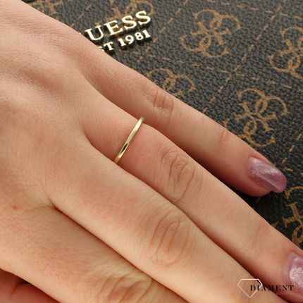 Pierścionek złoty DIAMENT 585 z brylantem R59040YW - zdjęcie 2