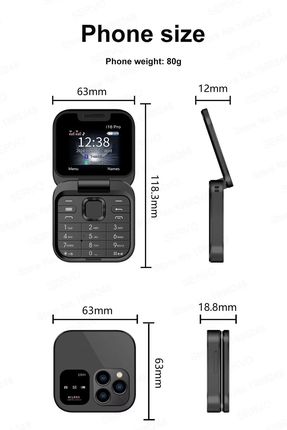Mtk Bezpieczny Składany Telefon (Na 2 Karty Sim) (TEL_MKT_16) - zdjęcie 5