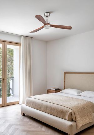Faro Energooszczędny wentylator sufitowy z oświetleniem LED i pilotem Lantau nikiel / orzech 132 cm (33518DC) - zdjęcie 2