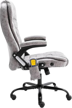 Dkd Home Decor Krzesło Biurowe Z Funkcją Masażu Jasnoszary Zamsz - zdjęcie 2