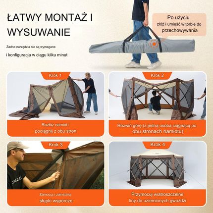Vevor Namiot Pawilon Ogrodowy Imprezowy Handlowy Altana Z Moskitierą Brązowy 3,81M2 - zdjęcie 6