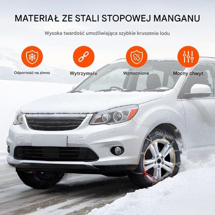 Vevor Łańcuchy Śniegowe 2szt. Ze Stali Stopowej Manganowej 15-18 Cali - zdjęcie 5
