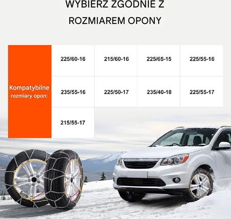 Vevor Łańcuchy Śniegowe 2szt. Ze Stali Stopowej Manganowej 16-17 Cali - zdjęcie 2