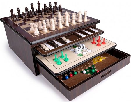 Lifetime Games Zestaw gier z drewna 10w1 chińczyk szachy warcaby 266817 - zdjęcie 4