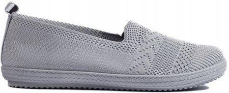Szare materiałowe slip on damskie 36 - zdjęcie 2