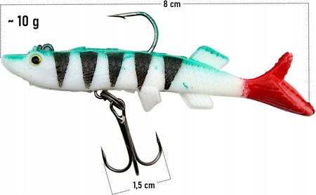 Miracle Fish Guma Uzbrojona W Kotwicę I Główkę Jigową Kopyto Przynęta 8cm 10g - zdjęcie 2
