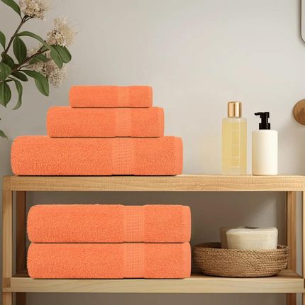 vidaXL 6-Cz. Zestaw Ręczników Pomarańczowy 360 G/M2 Bawełna 100% - zdjęcie 2