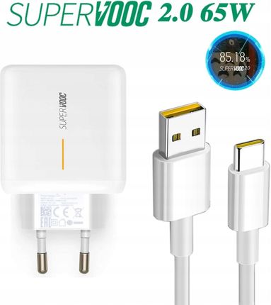 Oppo Usb Do 6500 Ma 10 V Oppo65W Eu T Kabel 66W 1M Biały - zdjęcie 3