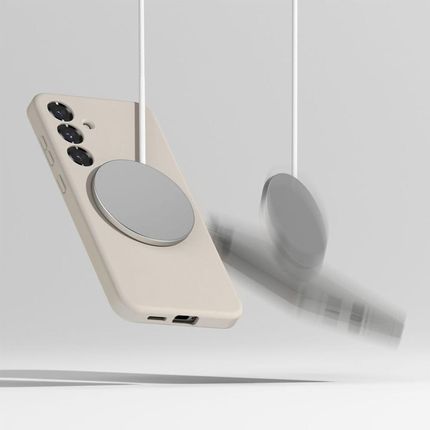 Ringke Etui Silicone Magnetic Do Magsafe Galaxy S25 Plus Beżowe - zdjęcie 2