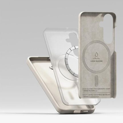 Ringke Etui Silicone Magnetic Do Magsafe Galaxy S25 Plus Beżowe - zdjęcie 4
