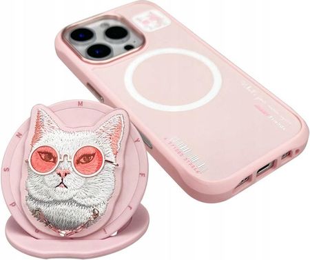 Nimmy Etui Glasses Cool Cat Magsafe Do Apple Iphone 16 Pro Różowy - zdjęcie 2