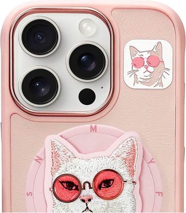 Nimmy Etui Glasses Cool Cat Magsafe Do Apple Iphone 16 Pro Max Różowy - zdjęcie 3